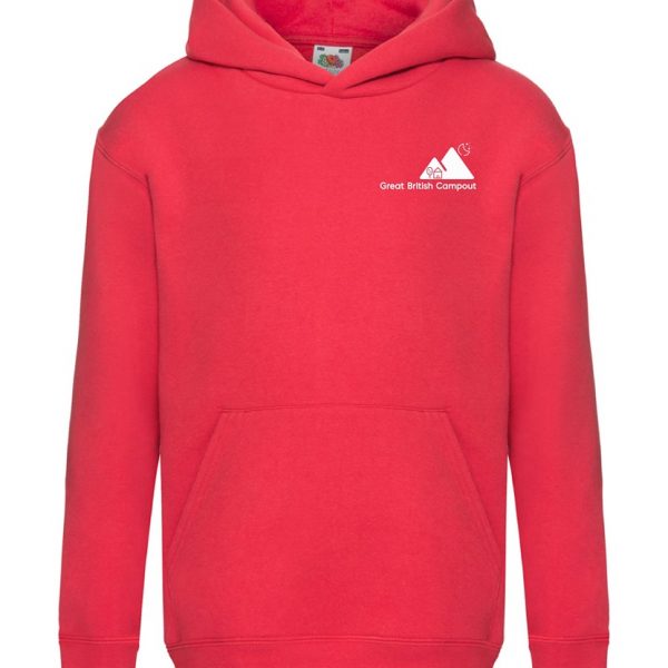 Great British Campout Kids Hooded Sweatshirt (red 5-6 only)
